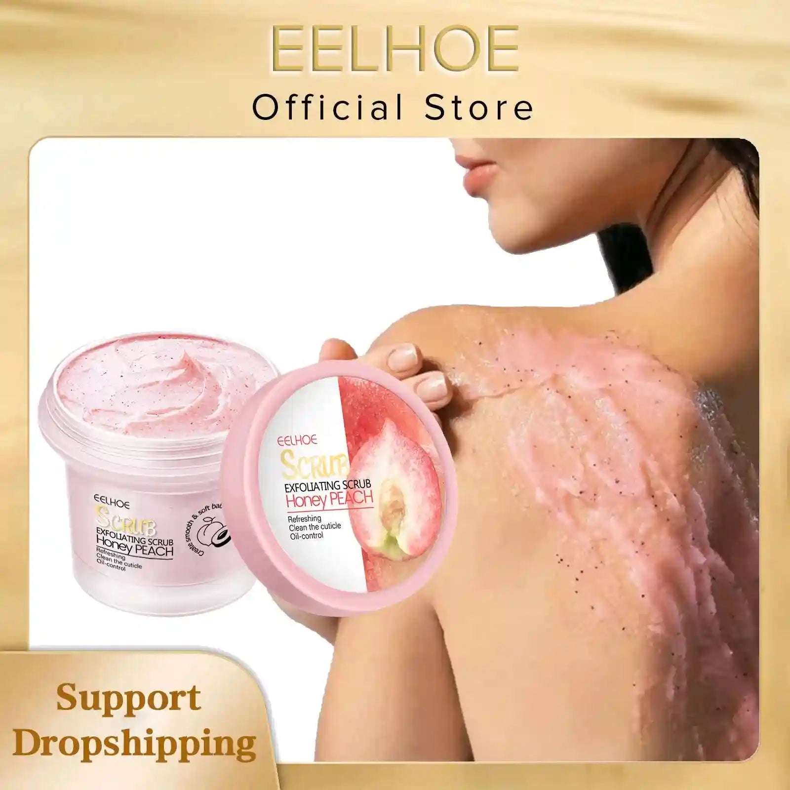 Peach Exfoliating Body Scrub – Natural Gel Polish 100g Scrubs Treatments Tidesmit