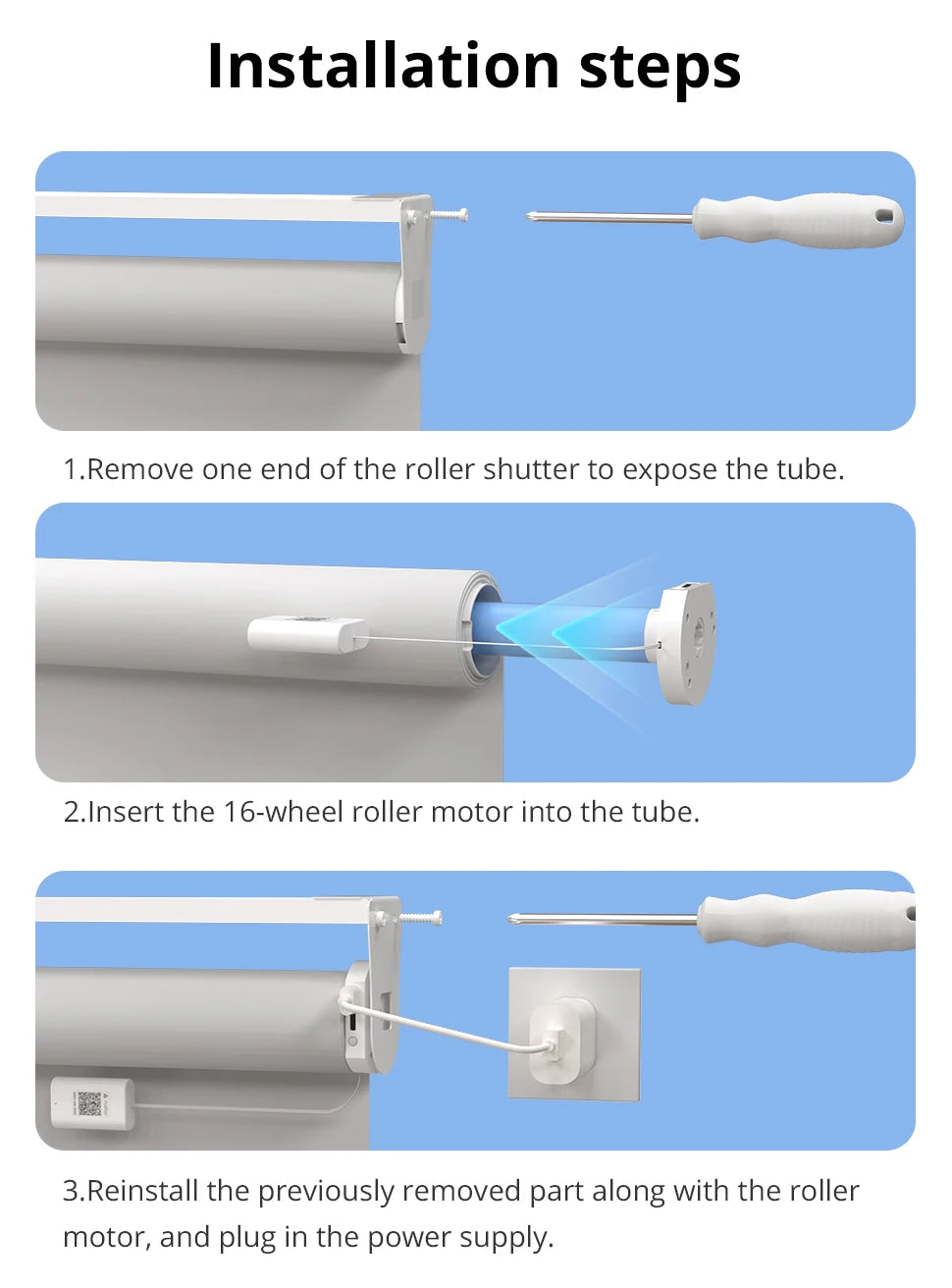 Tidesmit 28mm Smart Roller Shade Motor - Matter Over WiFi Compatible Tidesmit