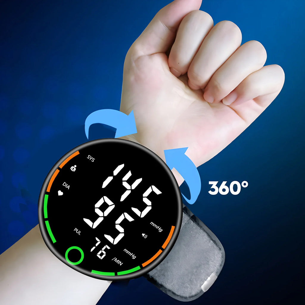 Automatic Digital Wrist Blood Pressure Monitor Sphygmomanometer Tonometer Tensiometer Heart Rate Pulse Meter BP Monitor Health