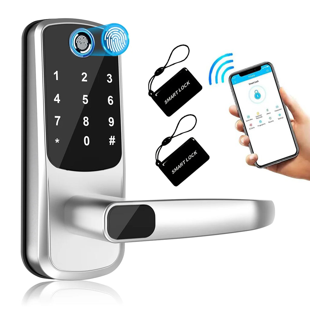 TTLOCK Wifi Electronic Smart Door Lock With Biometric Fingerprint / Password /Smart Card  / Key Unlock/ USB Emergency Charger