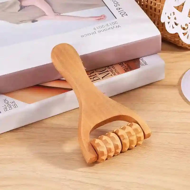 Wooden Massage Roller for Back & Neck Relief | Manual Deep Tissue Tool Massage Roller Shape-B Tidesmit