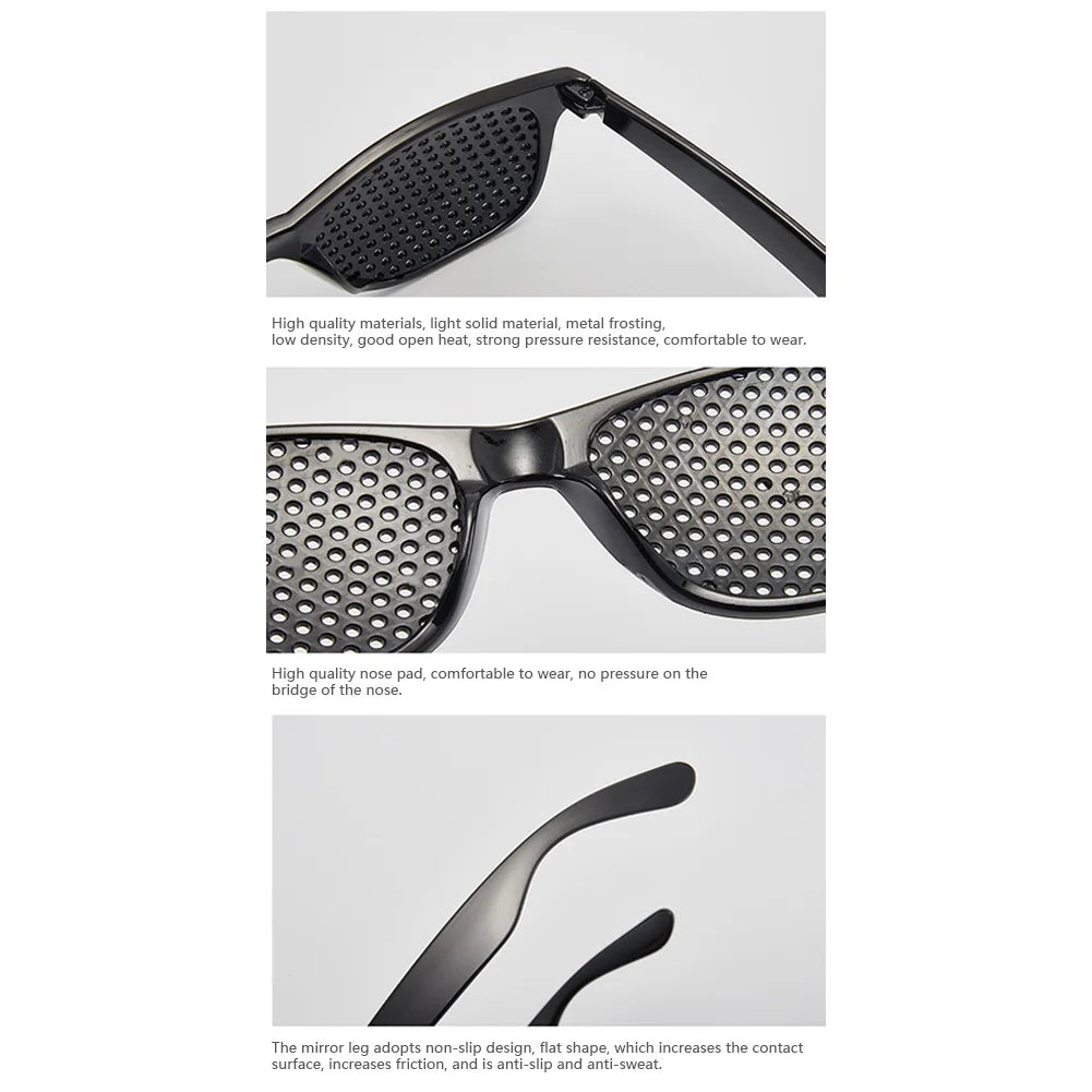 Pinhole Glasses for Eye Strain Relief - Vision Training Aid (6 Colors) Tidesmit