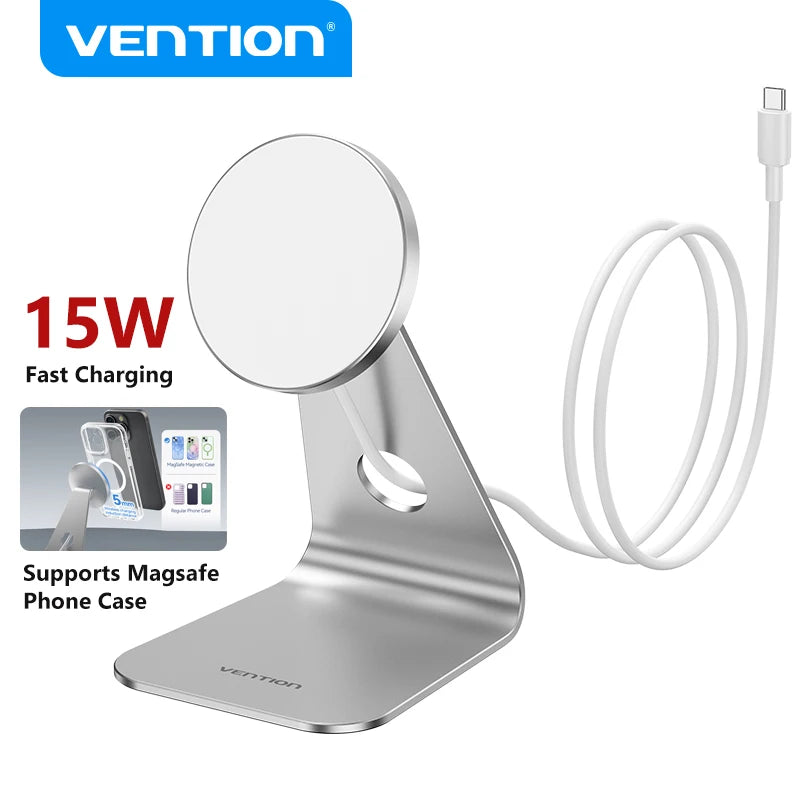 Vention Desktop 15W Magnetic Phone Wireless Charger with 1M Cable For Magsafe iPhone 15 14 13 12 Fast Charging Station Dock