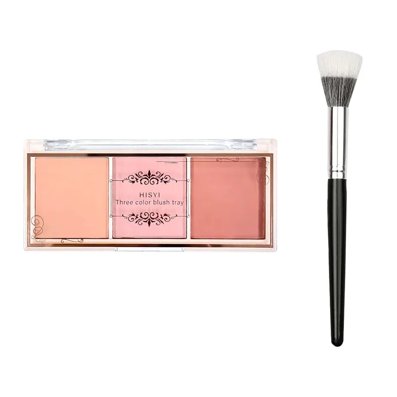 Tidesmit 3-Color Cheek Red Plate displaying natural matte milk tea orange shades for a seamless face makeup look