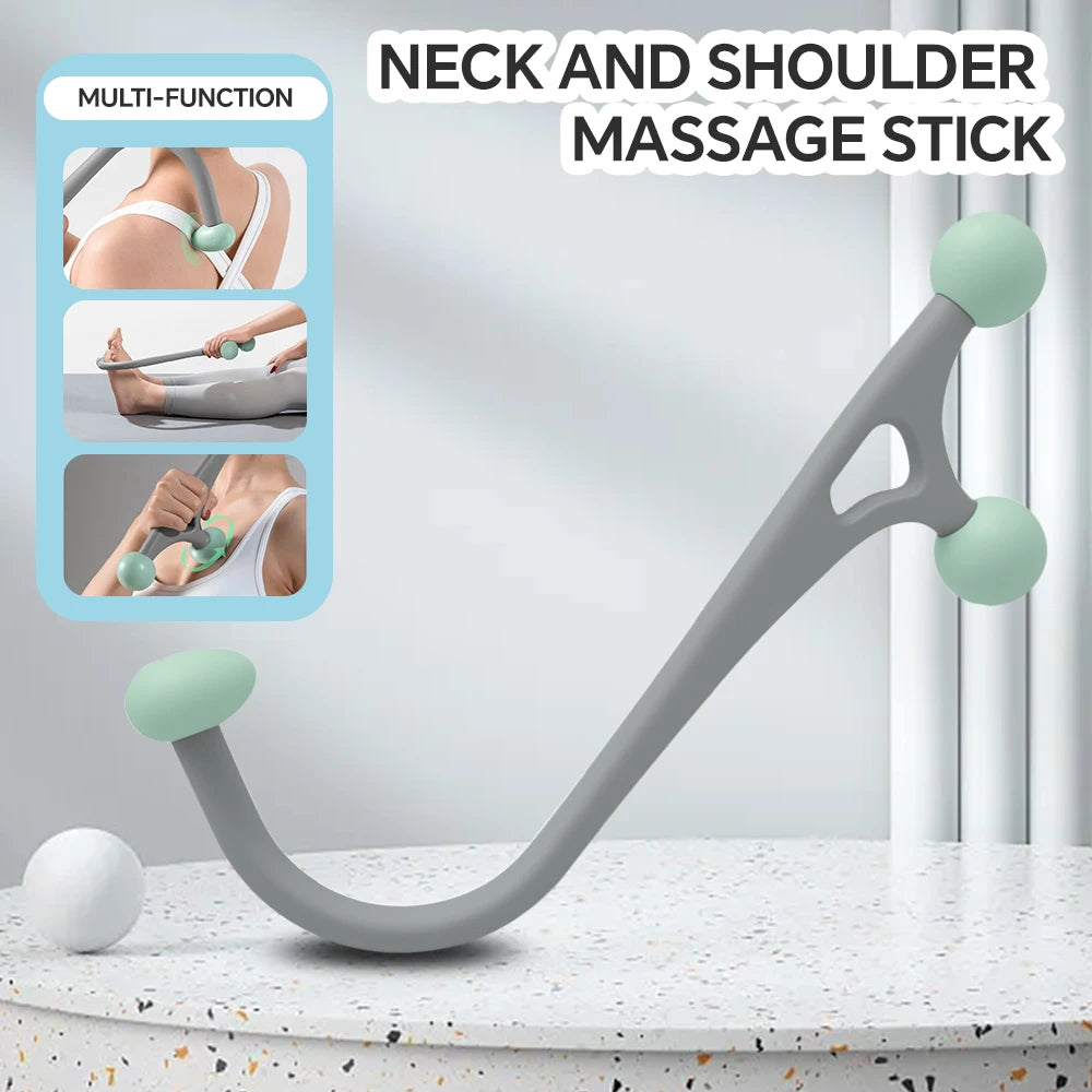 Back Massage Stick for Pain Relief - Ergonomic Deep Tissue Tool Back Massage Instrument Tidesmit