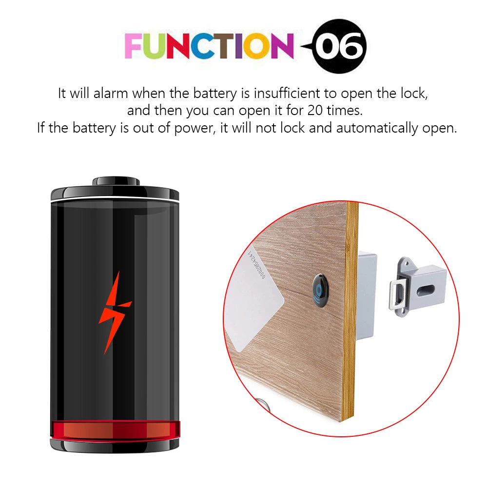 T3 Invisible RFID Free Hole Sensor Cabinet Lock Wardrobe Shoe Drawer Door Lock Automatic Authorization Locker