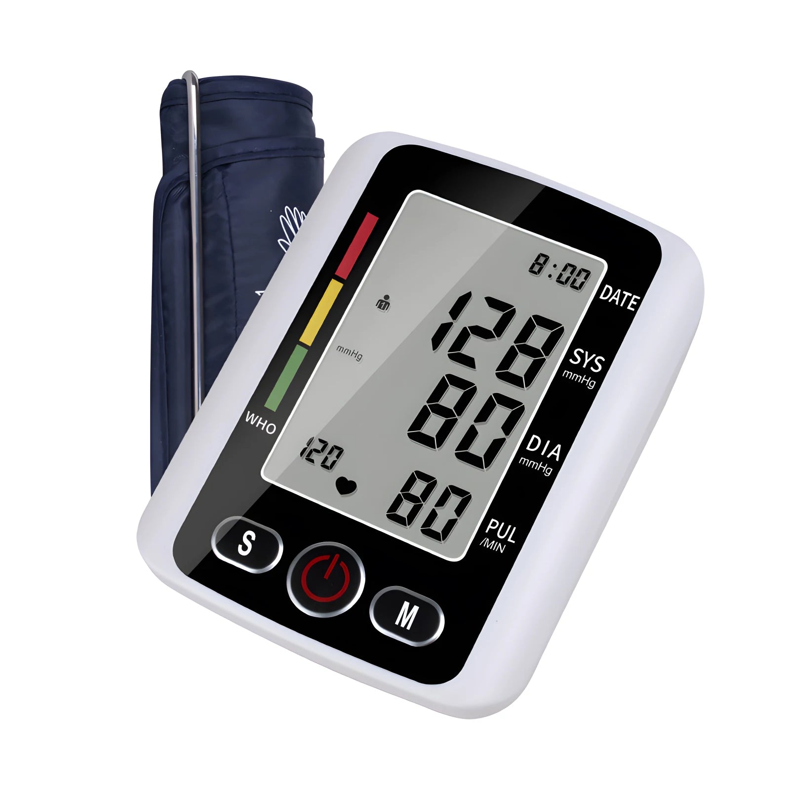 Arm Blood Pressure Monitor LCD Pressure Sensor Monitor BP Automatic Tonometer Digital Tensiometer LED Display Cuff Heart