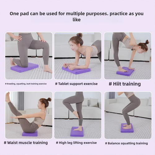 Sports NBR balance pad for smart yoga mats, side angle view of high density TPE kneeling and stability training cushion.