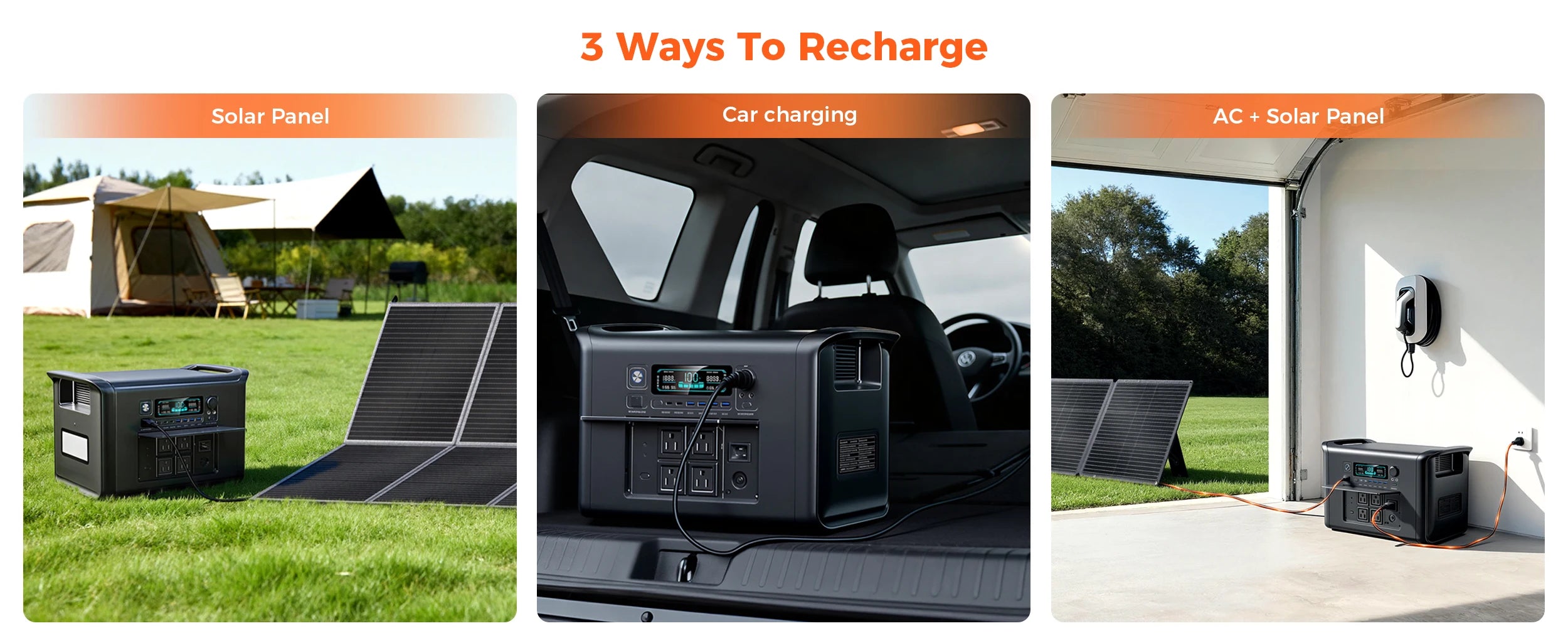 CTOLITY AP2000 2400W Portable Solar Generator 2048Wh LiFePO4 Battery Power Station AC Outlet Pure Sine Wave Emergency Power Supply for Camping Travel and Home Emergency Use