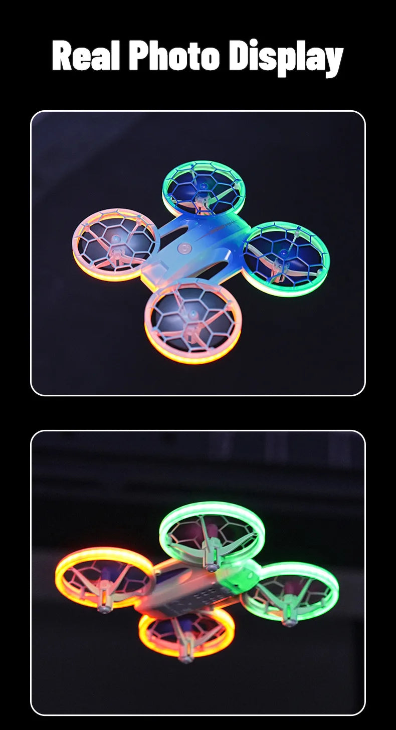 RC Stunt Drone for Kids with LED Lights - Durable Quadcopter Blue/Red/Violet Tidesmit