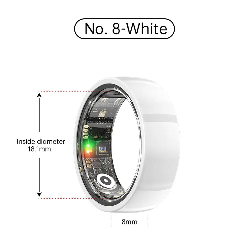 Tidesmit Smart Health Ring - Biometric Fitness Tracker with Sleep Monitor Ceramic White No.8 Tidesmit