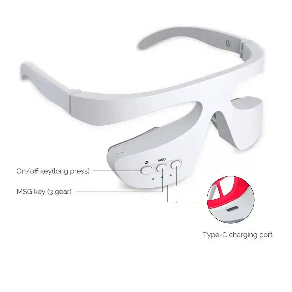 Electric Eye Massager with Red Light Therapy - White | Tidesmit Eye Massage Instrument Tidesmit