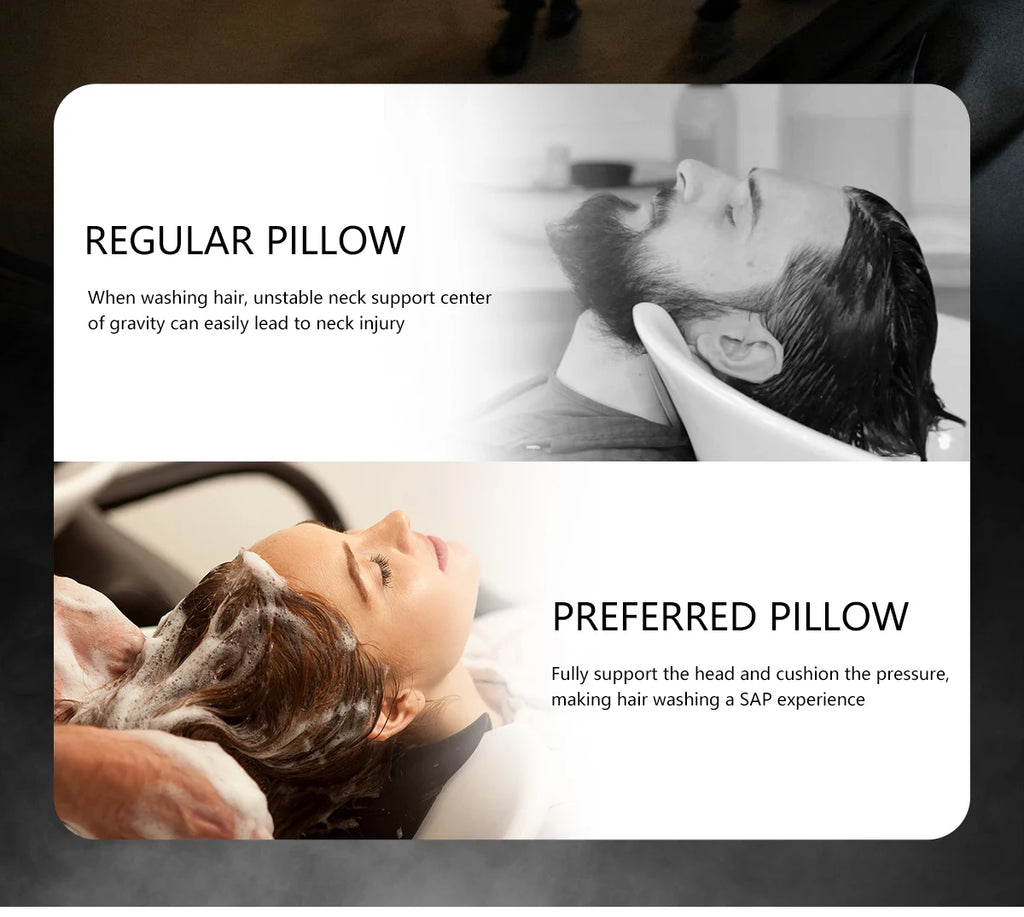Silicone Shampoo Bowl Neck Rest Pillow - Ergonomic Salon Cushion Black Massage Chairs Tidesmit