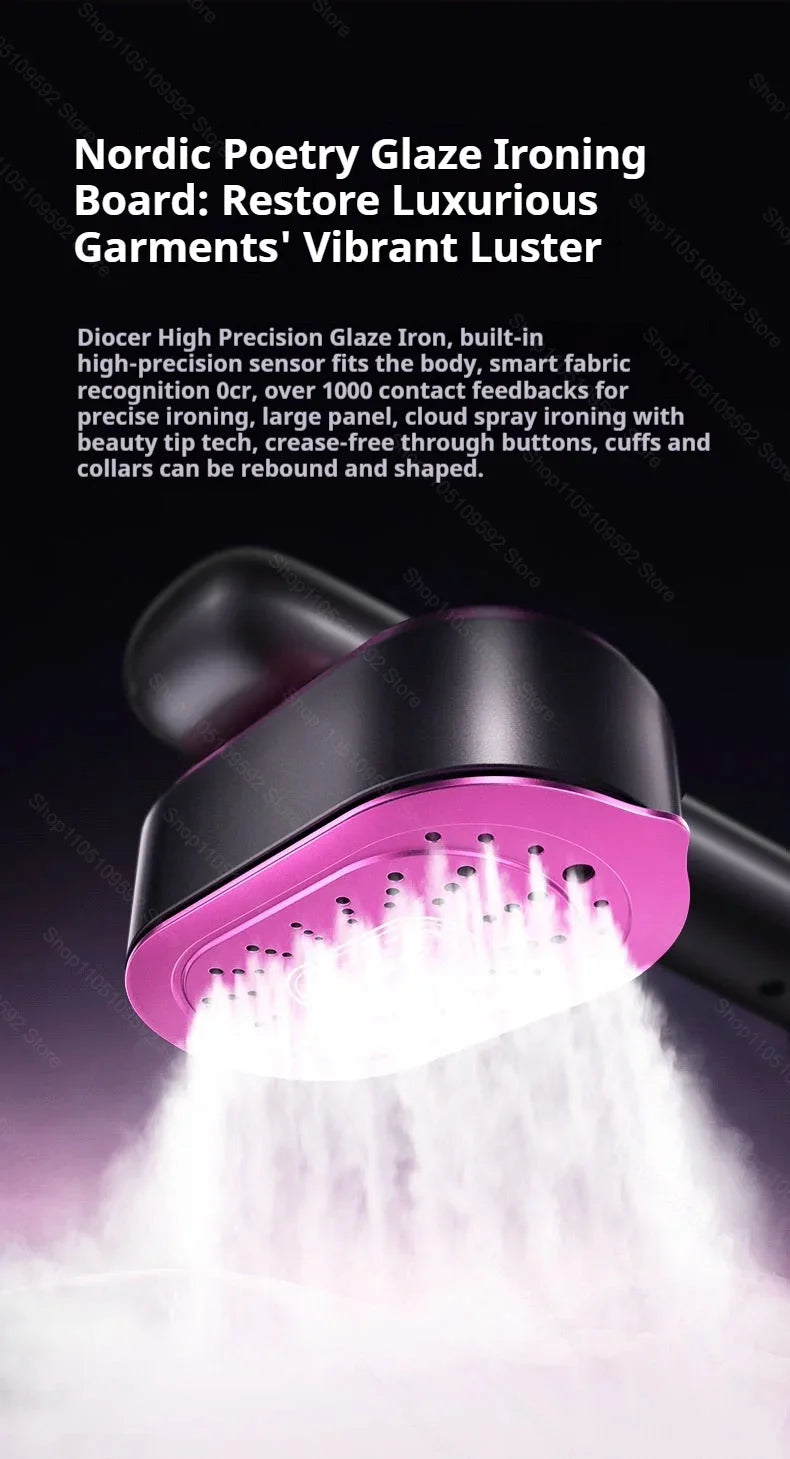 Tidesmit 1200W professional handheld garment steamer for clothes, portable household steam iron, side angle view.