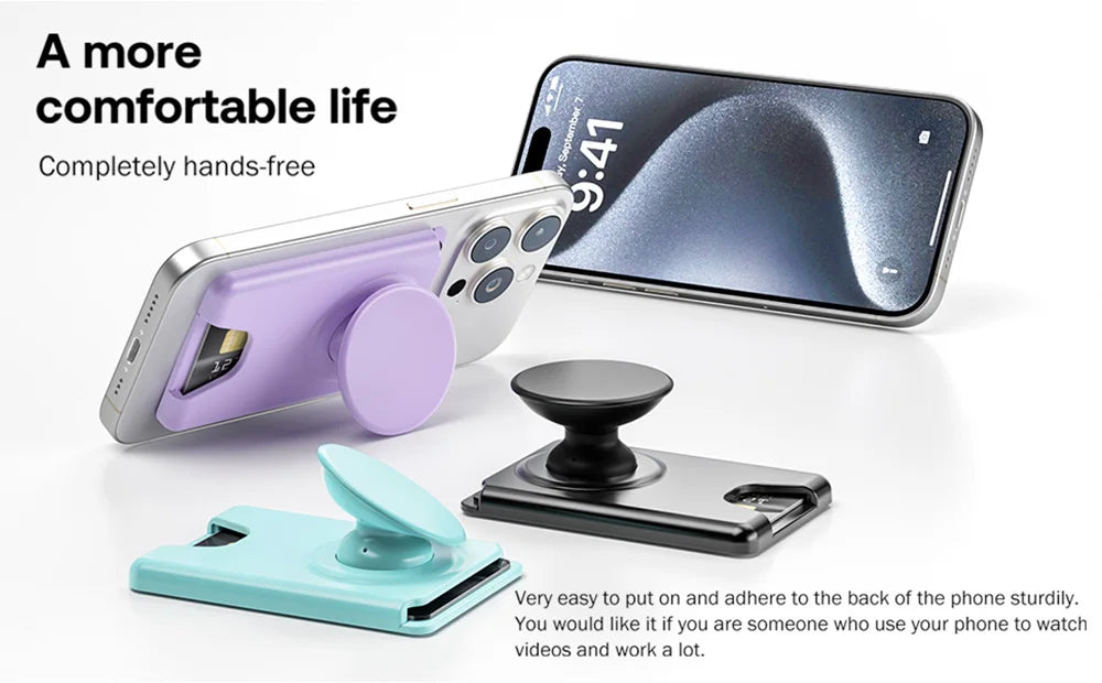 Magnetic Phone Wallet Case with Grip - Slim Shock-Absorbing Cover Tidesmit