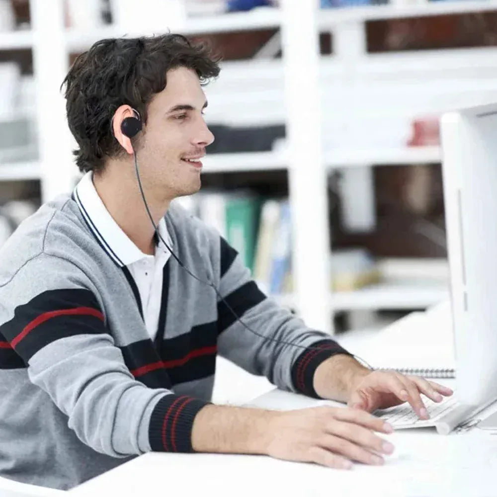 Wired 3.5mm Single Ear Headphones | Comfortable Hanging Fit | Tidesmit Tidesmit