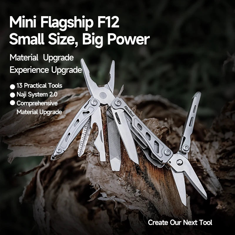 NexTool Keychain Mini Flagship F12 Folding Multi Tool 15 In 1 Screwdriver Pliers File Ruler Bottle Opener Scissors EDC Hand Tool