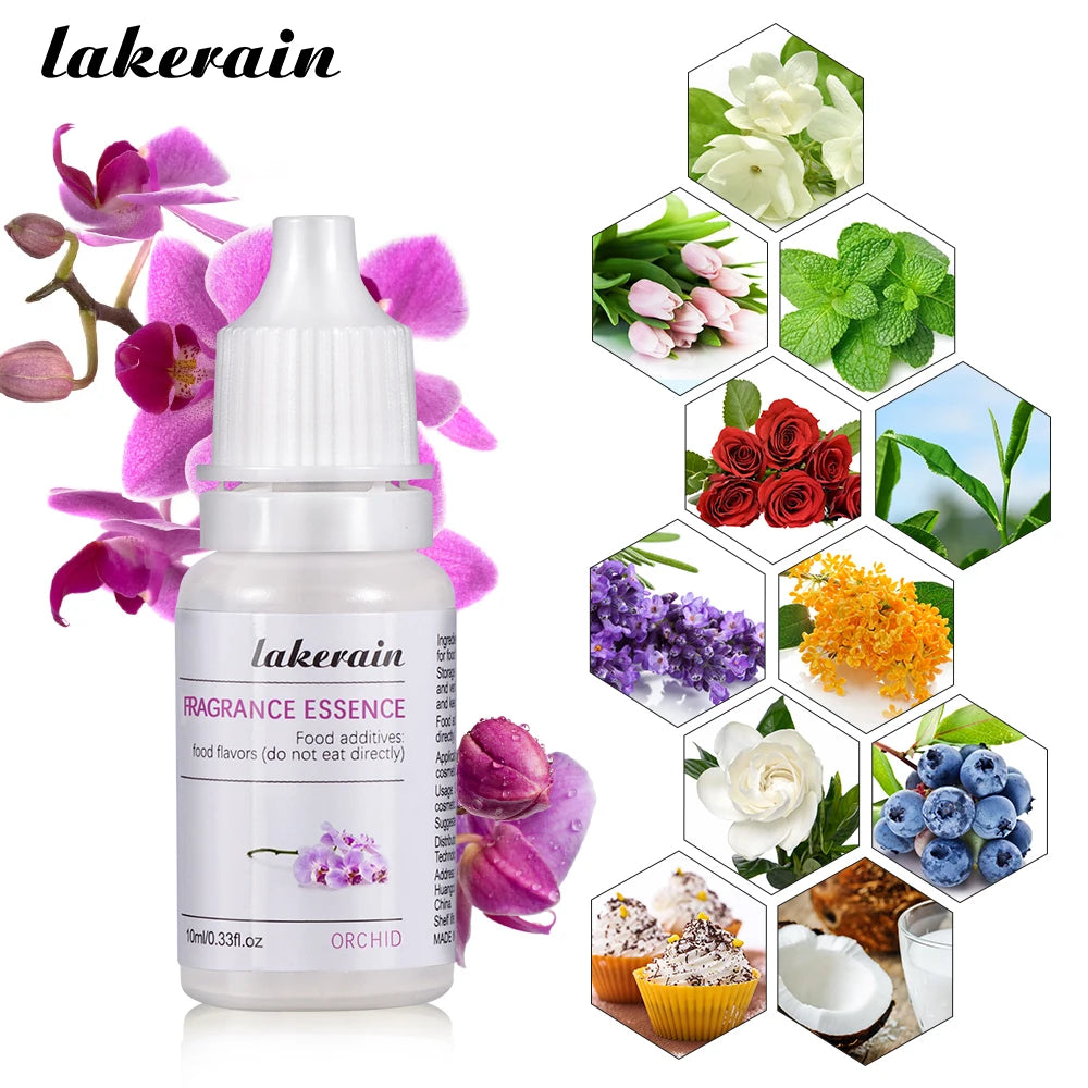 Lakerain 10ml DIY lip gloss fragrance oil, clear liquid essence with floral orchid scent for lip makeup and soap.