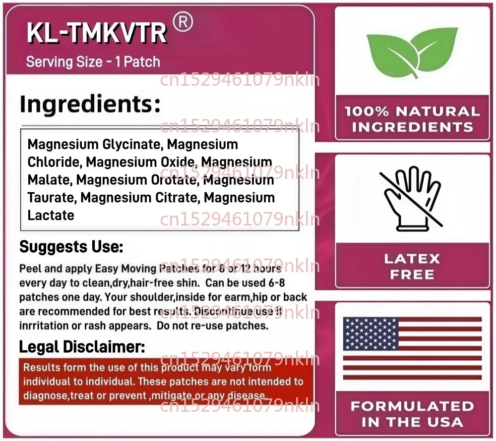 30 Patches Magnesium ComplexTransdermal Patches Magnesium Glycinate, Malate, Citrate for Calm, Sleep, Mood & Healthy Muscle