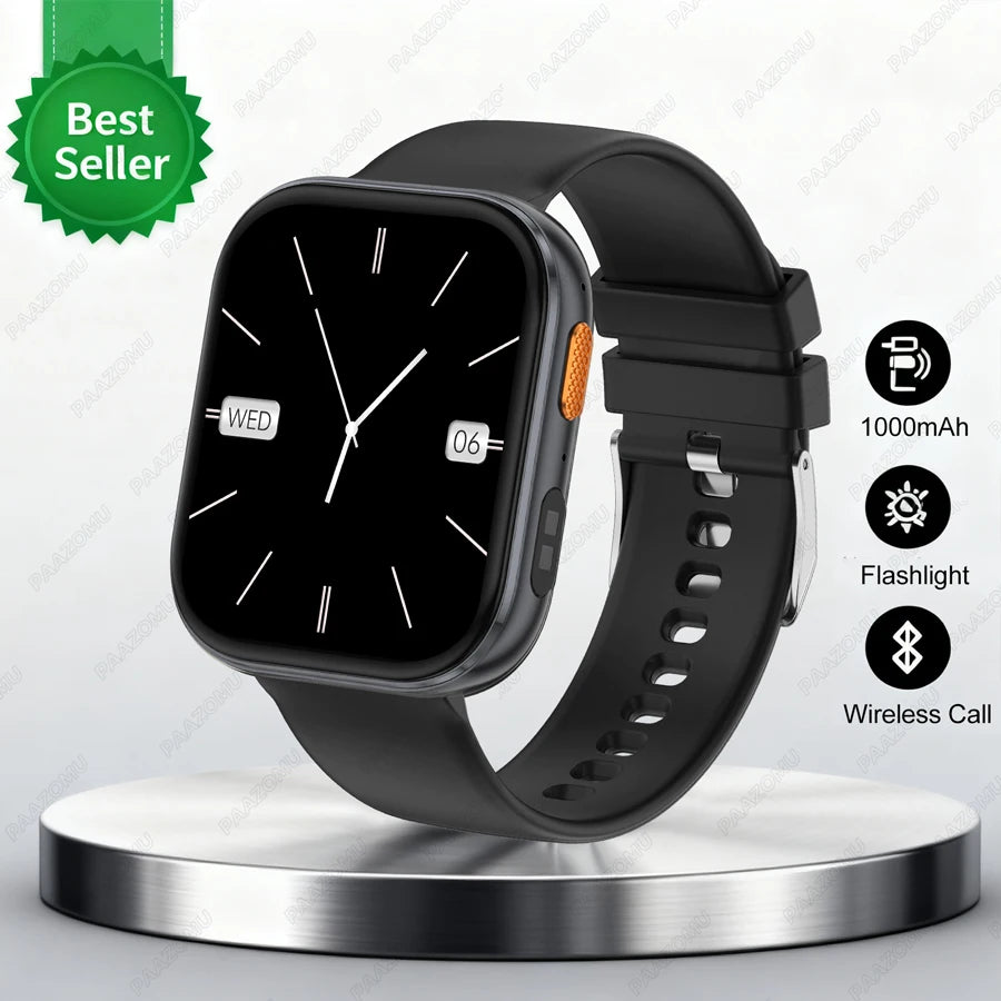 New Smart Watches Men 1000mAh Battery Heart Rate Sleep Monitor Bluetooth Call IP68 Waterproof Smartwatch Women For Android iOS