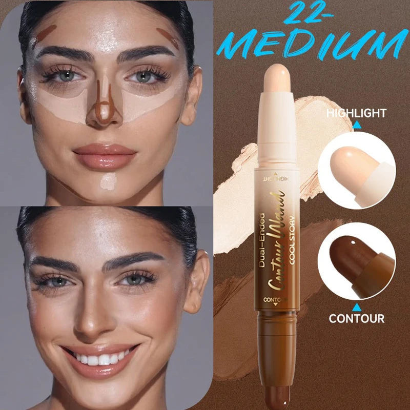 Tidesmit double-ended contour stick for face makeup showing waterproof full coverage highlight and shadow blend