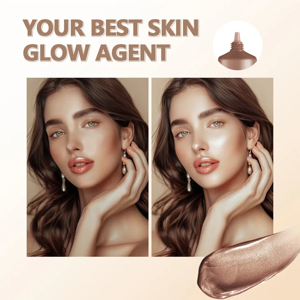 Tidesmit Glowing Foundation liquid base showing natural glow enhancer texture for luminous face makeup