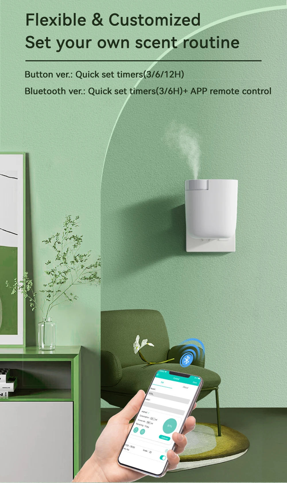 Plug in Waterless Professional Aroma Diffuser Bluetooth Room Frangrance Diffuser Electric Smell for Home Hotel Aromatic Diffuser