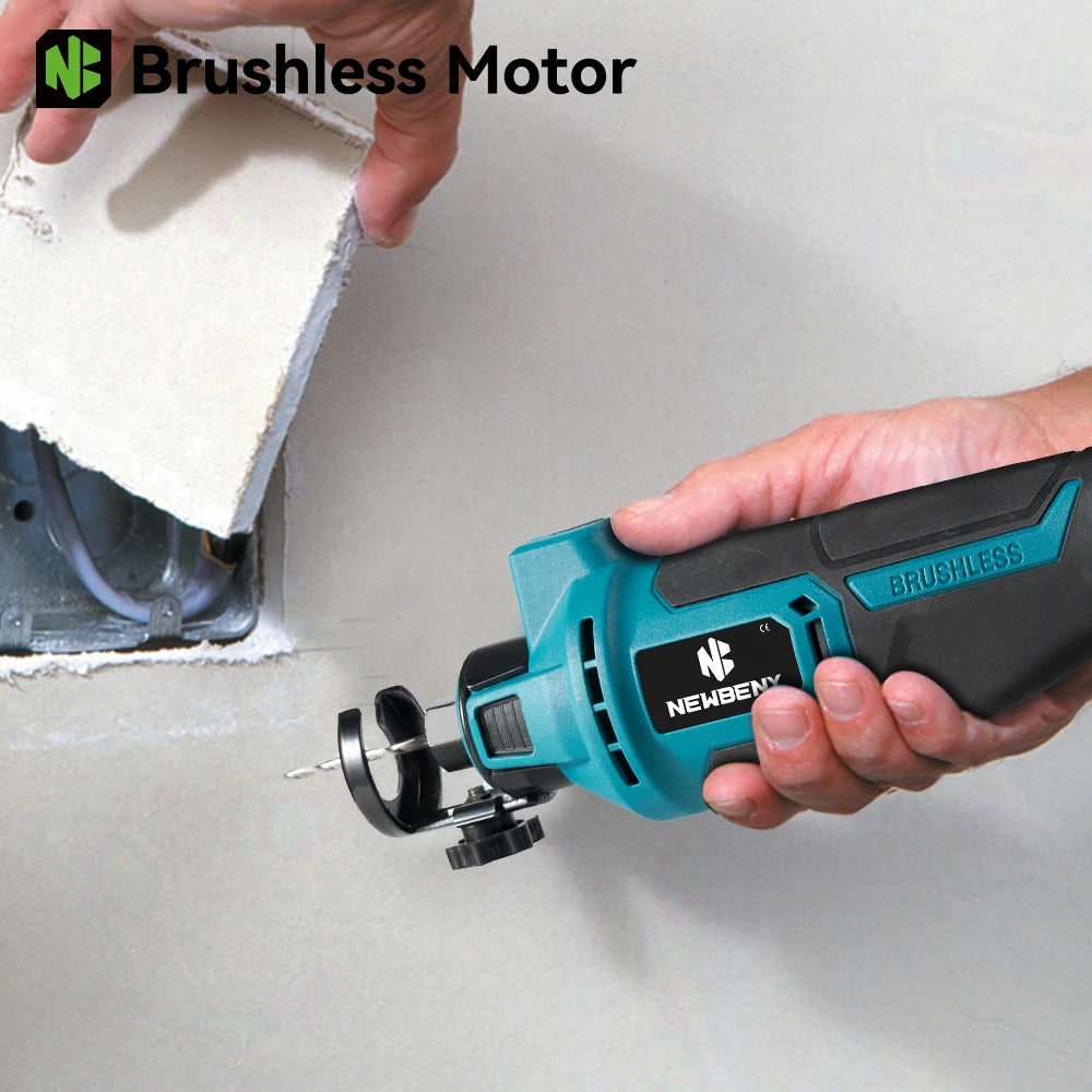 NEWBENY 3 Gears Brushless Electric Drywall Cut Out Tool Cutting Woodworking Drywall Sheetrock Tools For Makita Battery Pin