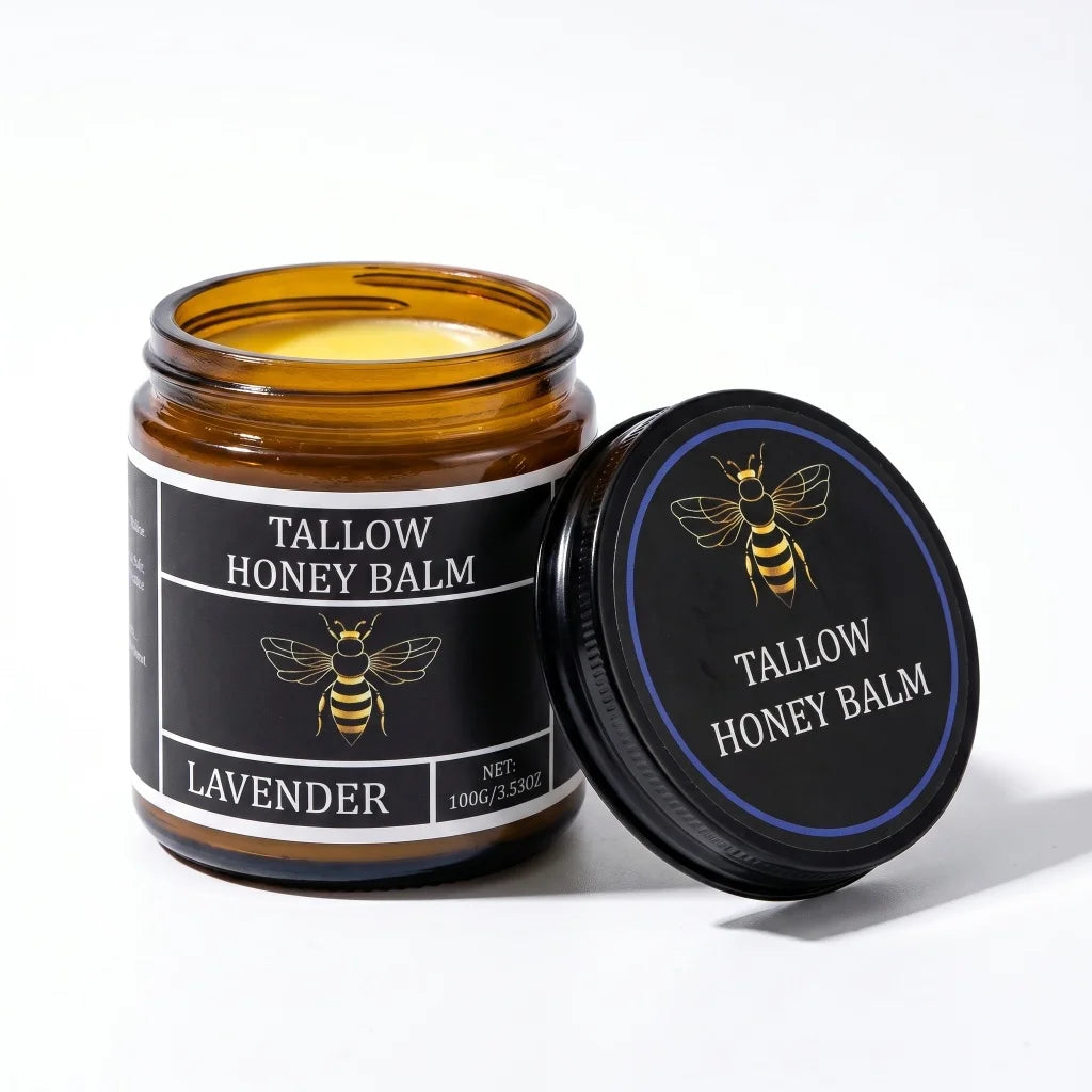 Tallow Honey Balm Grass-Fed Beef Tallow Raw Honey Moisturizing Skin Balm 3 Scents Citrus Lavender Unscented Face Body Care