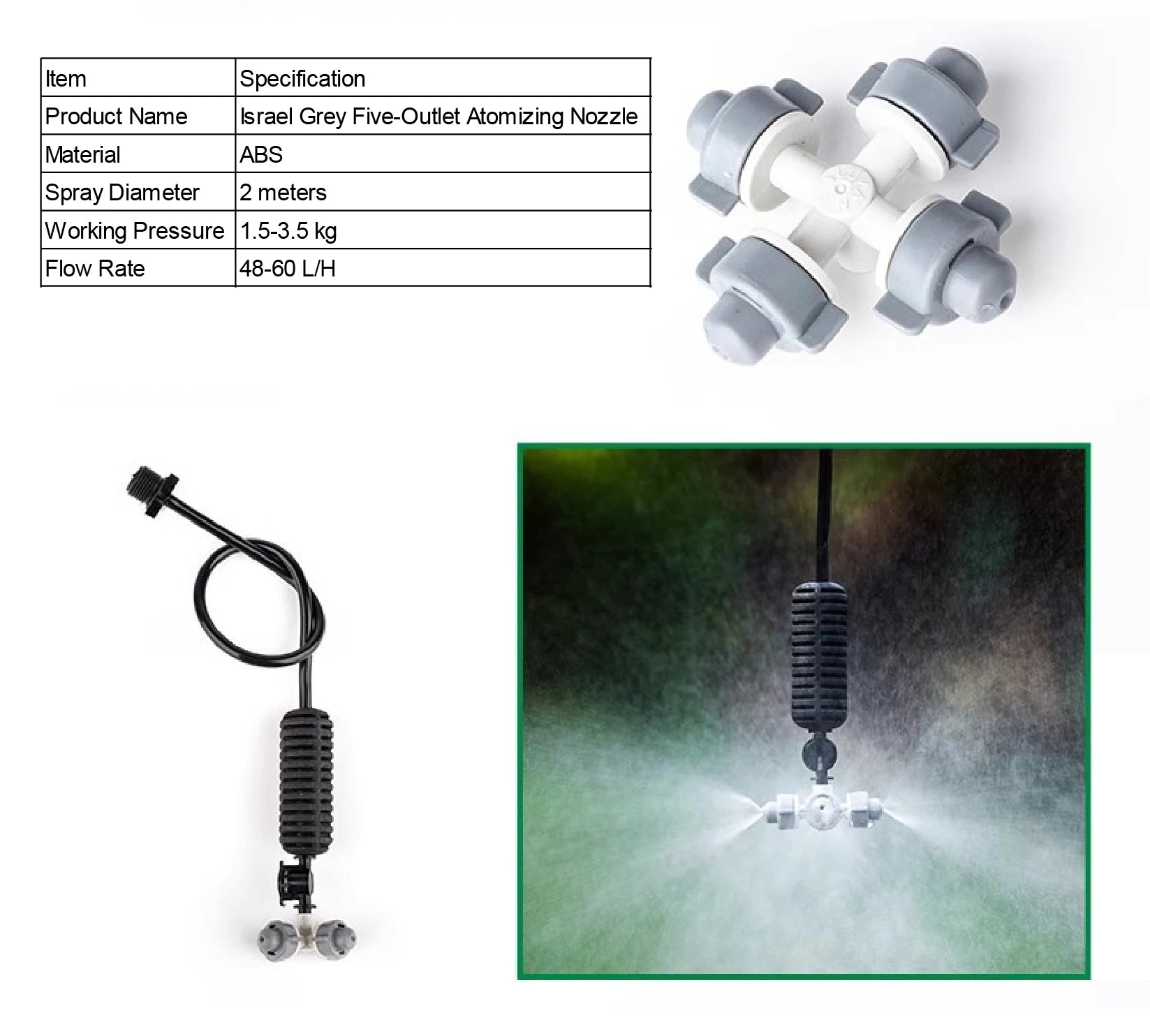 Inverted Micro Sprinkler Nozzle Set 360 Rotating Misting Spray Irrigation Sprayer Cooling Dust Garden Greenhouse