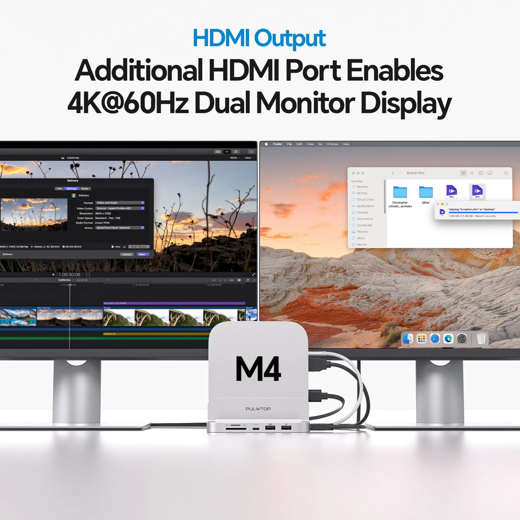 Mac Mini M4 Docking Station with 4K HDMI and M.2 SSD Expansion Tidesmit