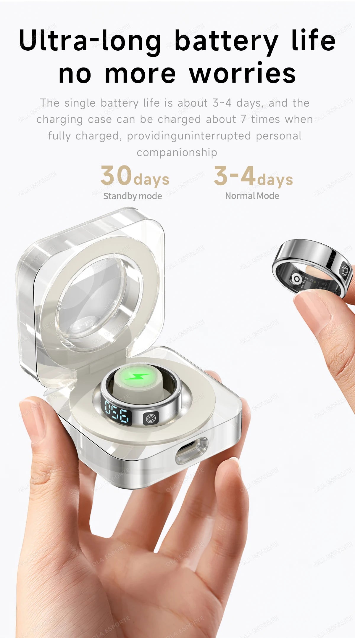 Smart Health Ring with Biometric Heart Rate and Blood Oxygen Tracking Tidesmit