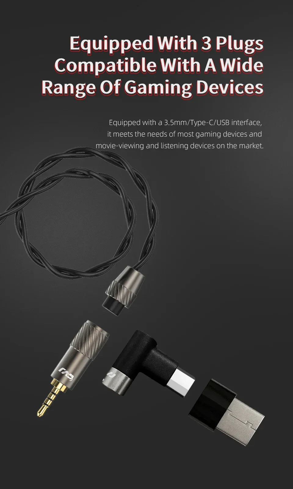 Tidesmit Gaming Earphones 1BA+1DD Dual Driver Wired In-Ear HiFi Assassin Tidesmit