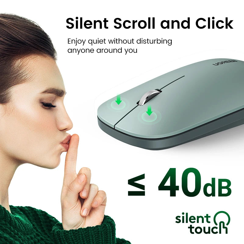 UGREEN Silm Wireless Mouse  Bluetooth 2.4G 4000 DPI  Silent Click For MacBook Pro M1 M2 iPad Tablet Computer Laptop PC