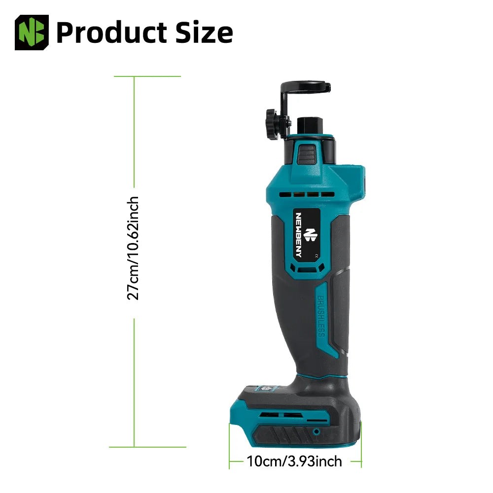 NEWBENY 3 Gears Brushless Electric Drywall Cut Out Tool Cutting Woodworking Drywall Sheetrock Tools For Makita Battery Pin