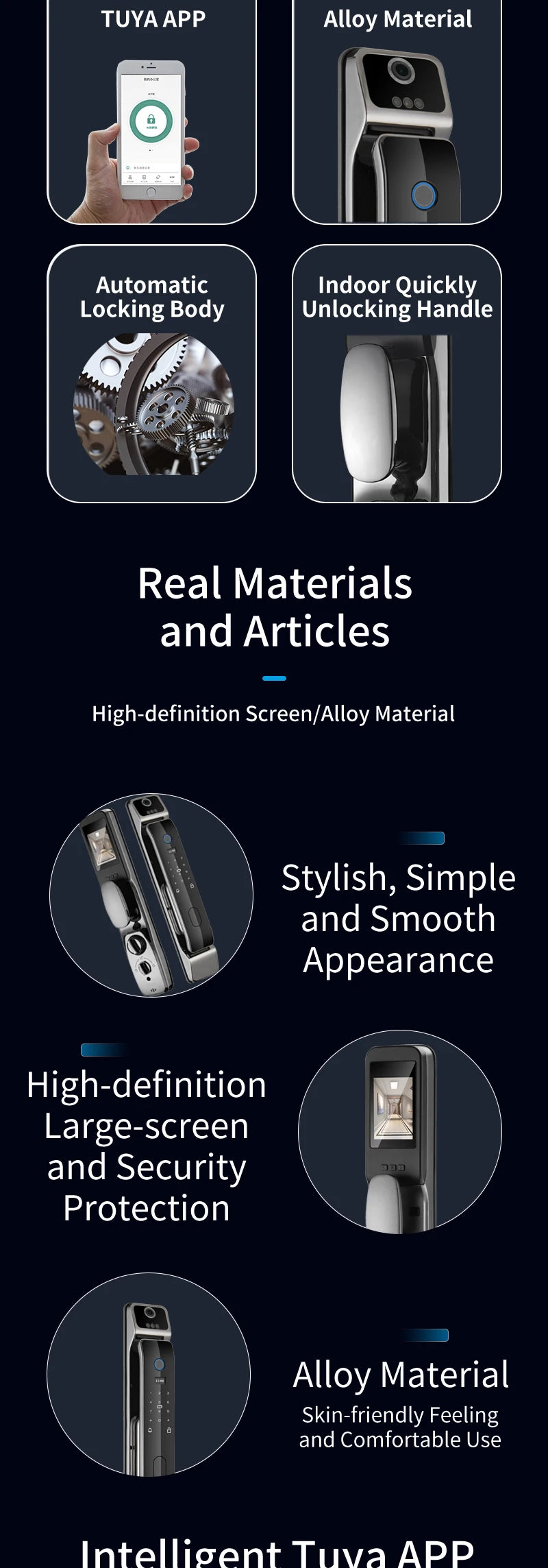Tuya Smart 3D Face Door Lock Security Face & Camera Monitor Intelligent Fingerprint Password Biometric Electronic Key Unlock