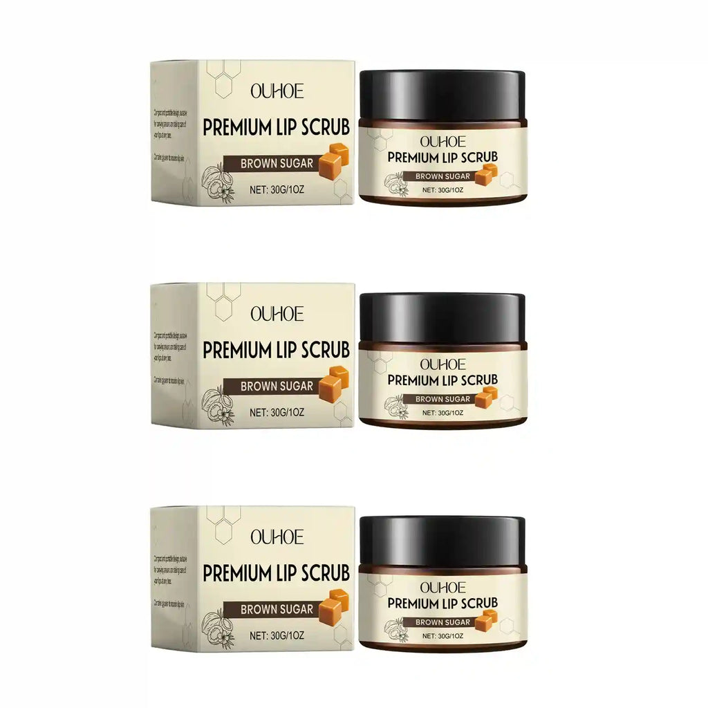 Brown Sugar Lip Scrub - Gentle Exfoliating Lip Treatment (30g) Lip Care 3 x 30g Boxed Tidesmit