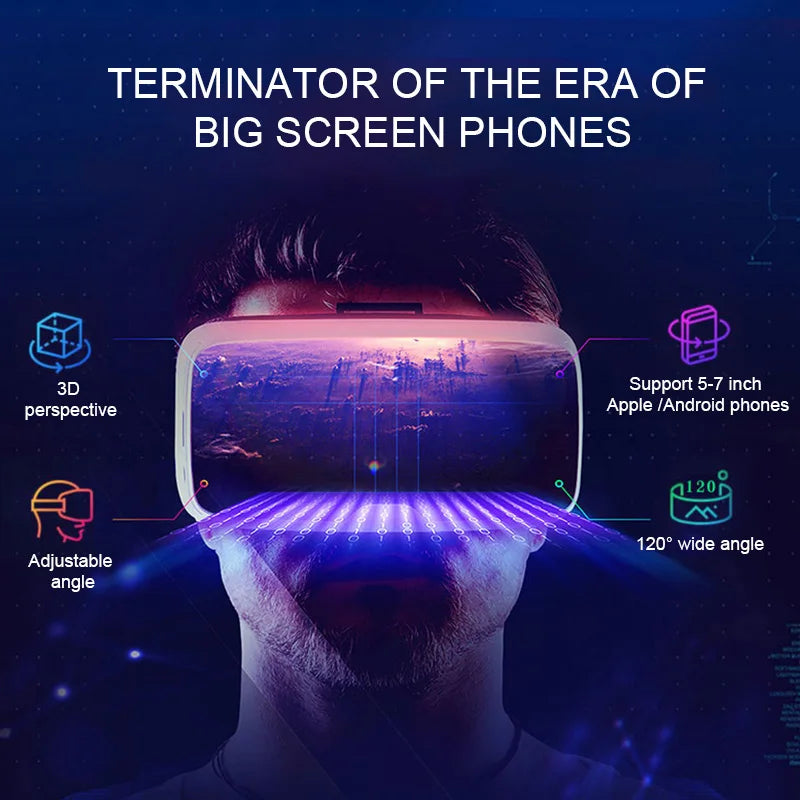 VR Headset for Smartphone - Wide Angle 3D Glasses with Spatial Audio Tidesmit
