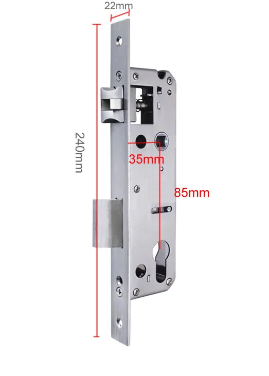 304 Stainless steel  door lock body  85x40 8545 5085 85x60 for Smart fingerprint hanlde lock Special size lift the handl to lock