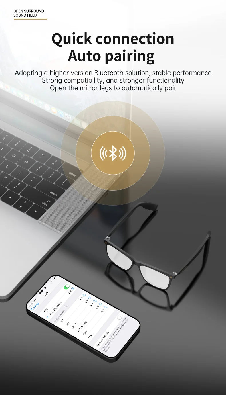 Smart Audio Sunglasses with Spatial Sound - Bluetooth Wireless Tidesmit