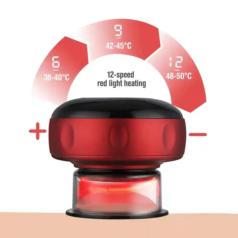 Electric Cupping Massager: 12-Gear Heat Therapy for Muscle Relief Massage Roller Tidesmit