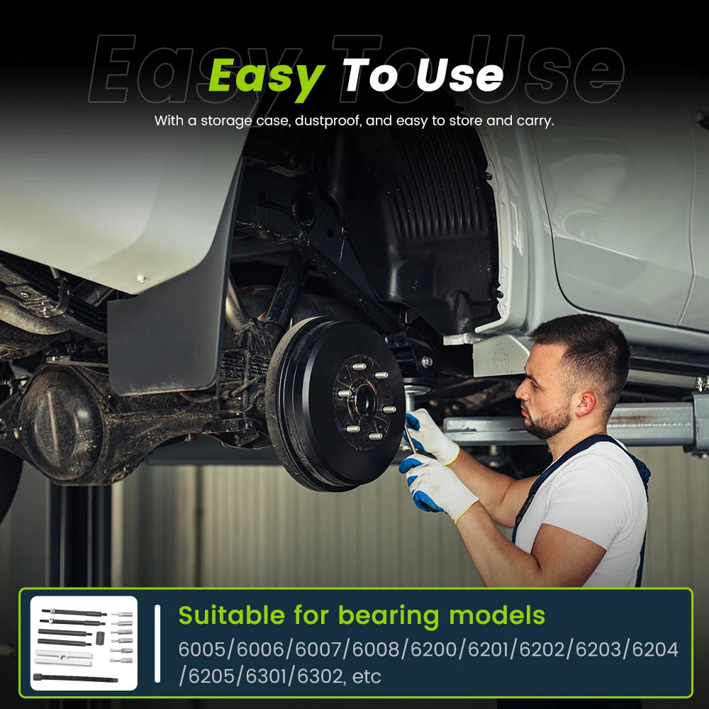 Podofo 13Pcs Bearing Puller Removal Tool Set Internal Blind Hole Bearing Extractor Kit Carbon Steel Auto Wheel Hub Puller For Car Truck Motorcycle Repair Garage Mechanic