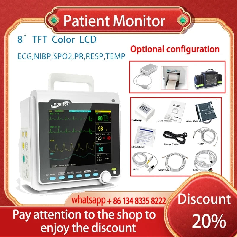 CONTEC Patient Monito raccessory probe ECG cable/ Blood tube/ Oximeter probe/ NIBP tube SPO2 probe /IBP cable/bag/cuff/etco2