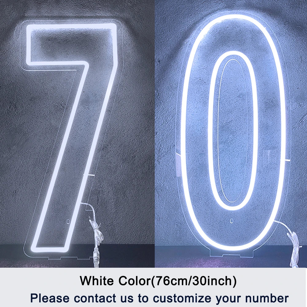 LED Neon Number Sign for Weddings | Customizable Event Lighting 76-100cm number 70 China Mainland Tidesmit