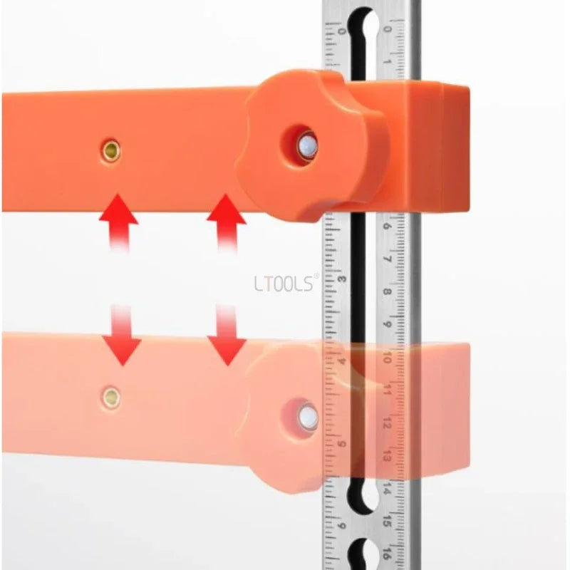 Double Axis Magnetic Drawer Slide Installation Jig - Cabinet Drawer Slide Mounting Template Positioning Tool for Hole Drilling
