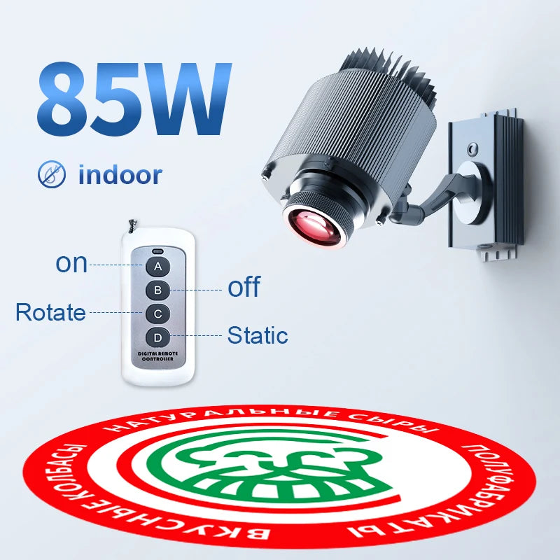 Custom Avatar Gobo Advertising Outdoor Lights IP67 Waterproof Rotating LED Logo Projector for Storefront & Shop Entrance Floor