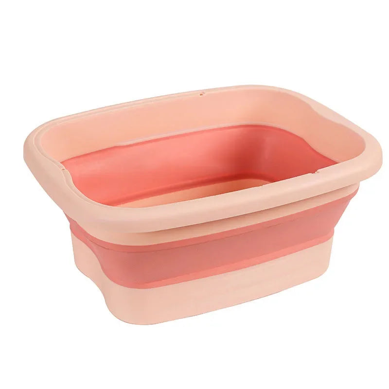 Foldable Foot Bath Massager | Portable Home Spa Wellness Tool Relaxation Treatment Pink no lid China Mainland Tidesmit