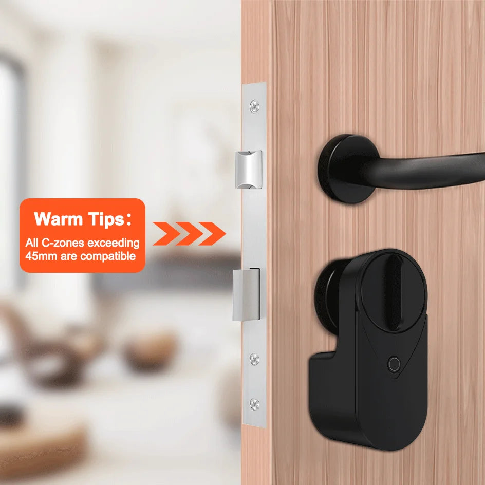 New RAYKUBE EG One Tuya BLE Smart Lock + Wireless Fingerprint and PIN Pad FP01 Bundle – Drill-free, Easy Installation