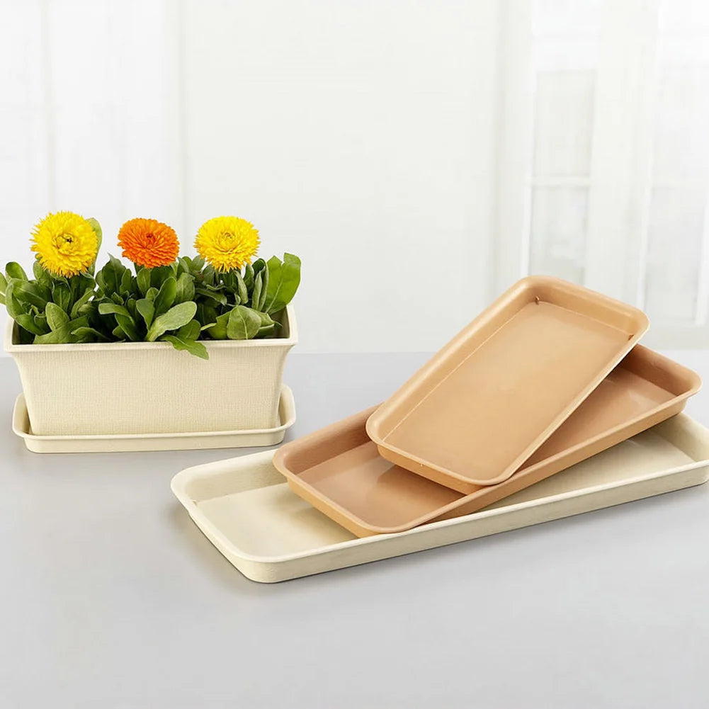 Water Tray Floor Flower Pot Tray 57.5*22.5*3.5cm Plastic Flower Pot Outdoor Garden Supplies Plant Rectangular Pot