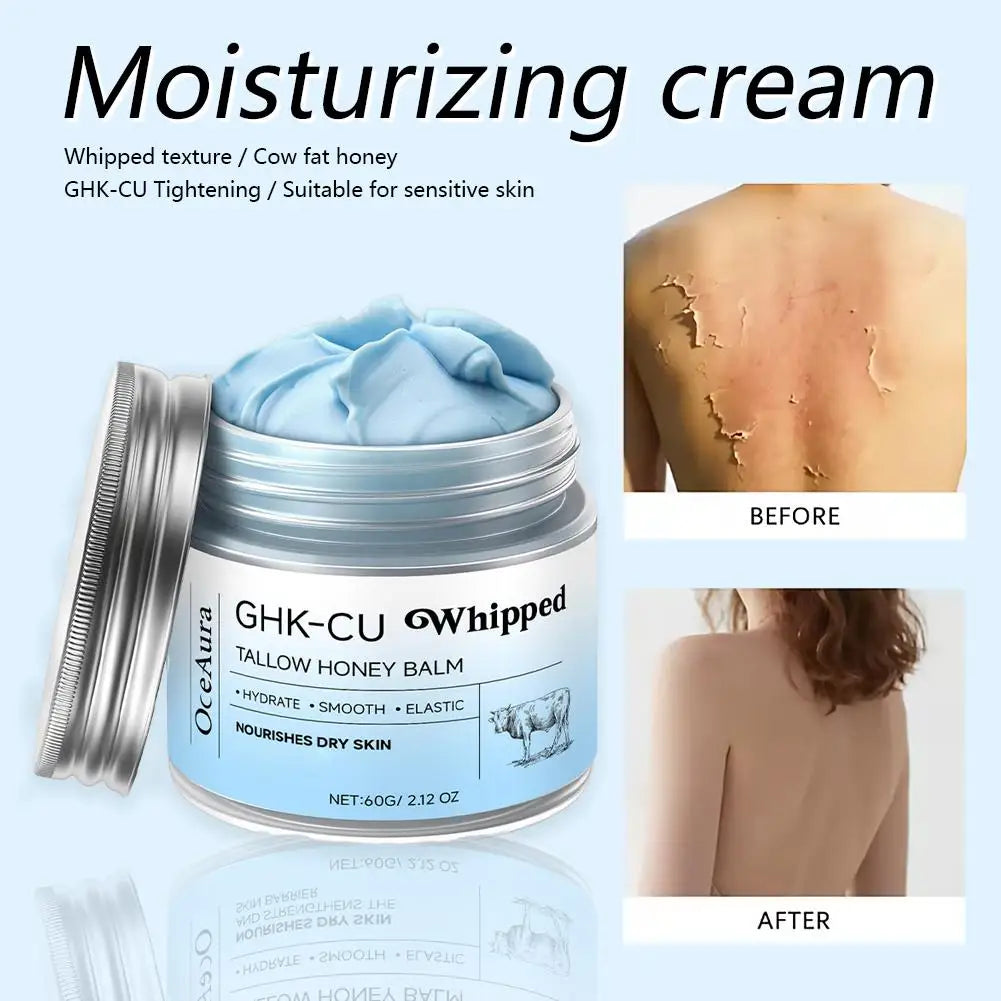 Copper Peptides GHK-Cu Beef Tallow Copper Peptide Face Cream 4% Peptides for Skin Firmness Deep Hydration Daily Facial Moistur